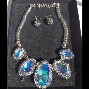 Crystal Necklace mounted in Silver