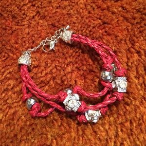 Red and silver bracelet