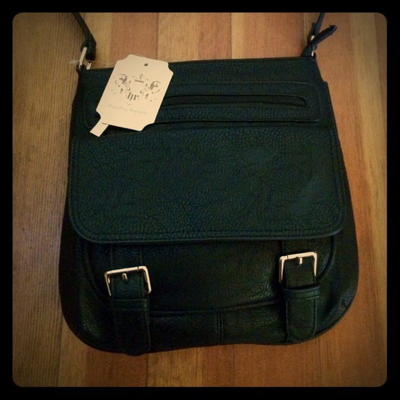 Black Leather Handbag Republic Satchel