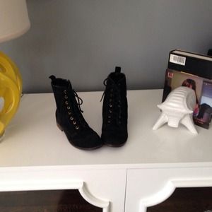 Black Suede lace up boots-DV Dolce Vita