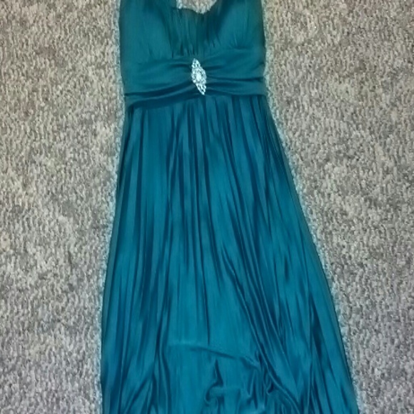 Beautiful turquoise halter dress!