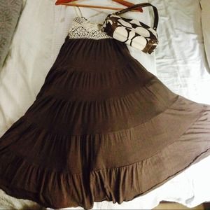 Cute summer dress w/ crocheted top