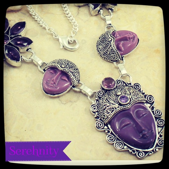 Cameo Amethyst - Purple Queen .925 Necklace - Picture 2 of 2