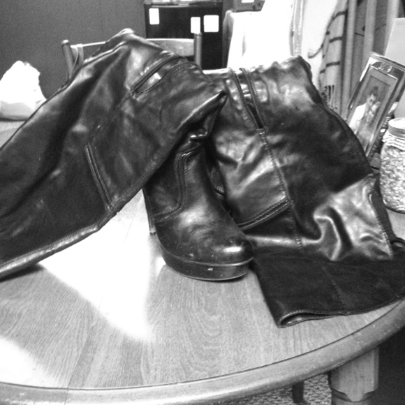 Knee high leather boots