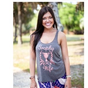 Judith March coffee and coral trophy wife tank!