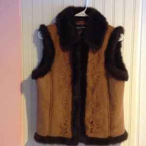 Faux Fur/Suede Ski Vest