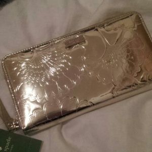 Kate spade gold japanese floral wallet