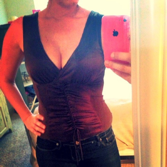 BCBG Satin Tank Top - Brown