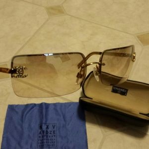 Chanel gold frame sunglasses