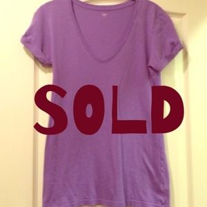 Gap Purple Cuffed Short-Sleeved Top. Size Small.