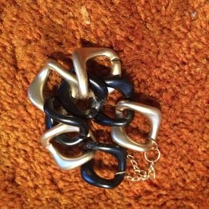 Black and silver bracelet