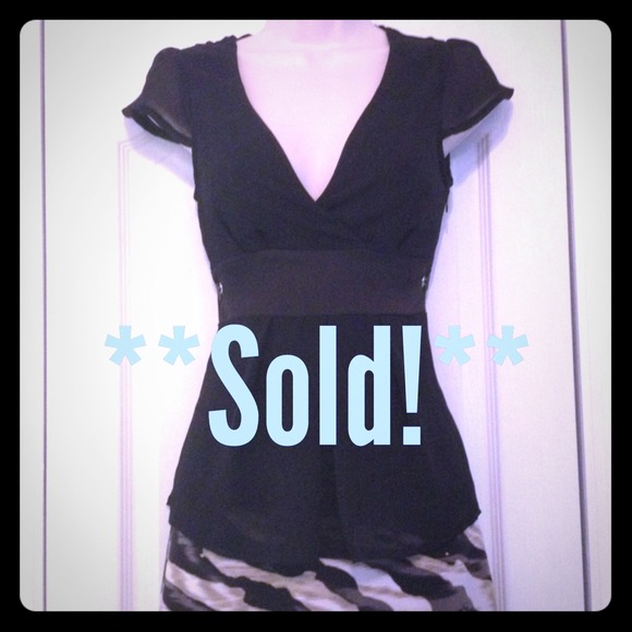 **Sold!** H&M Black Empire Waist Peplum Top