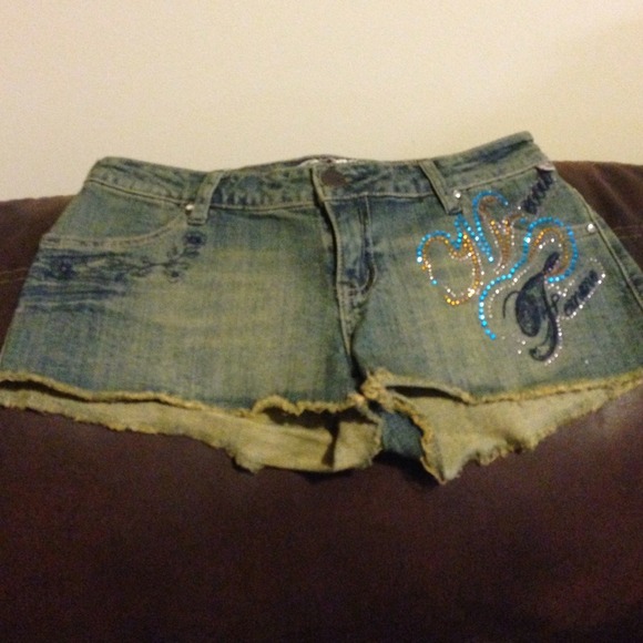 Denim Rhinestone Shorts