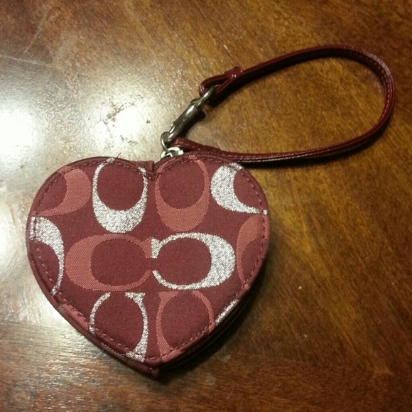 Purple coach coin pouch/ wristlet
