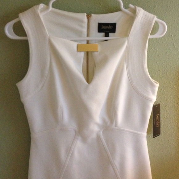 White and gold shift sleeveless dress 2 NWT