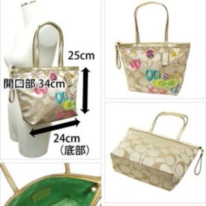 Sold!!Coach applique multi color tote purse