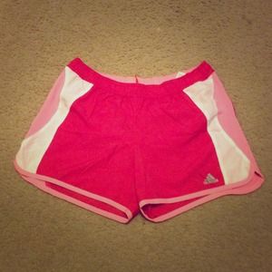 Adidas hot pink exercise shorts!