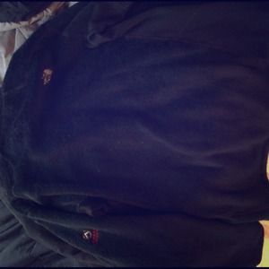 Guys Black fuzzy north face jacket