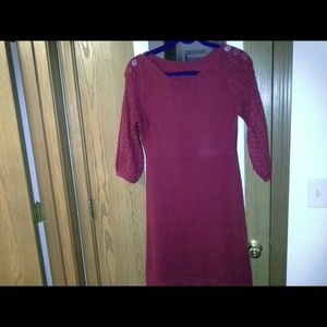 Red sweater dress