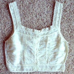 A creme crop top from Topshop