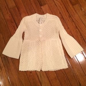 Fossil Cream 3/4 Sleeve Sweater