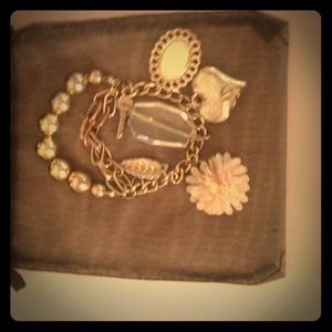 Gold Flower Charm Bracelet