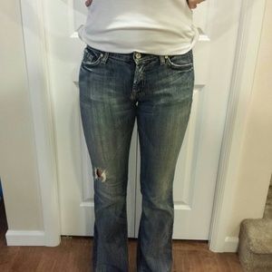7 For All Mankind worn denim