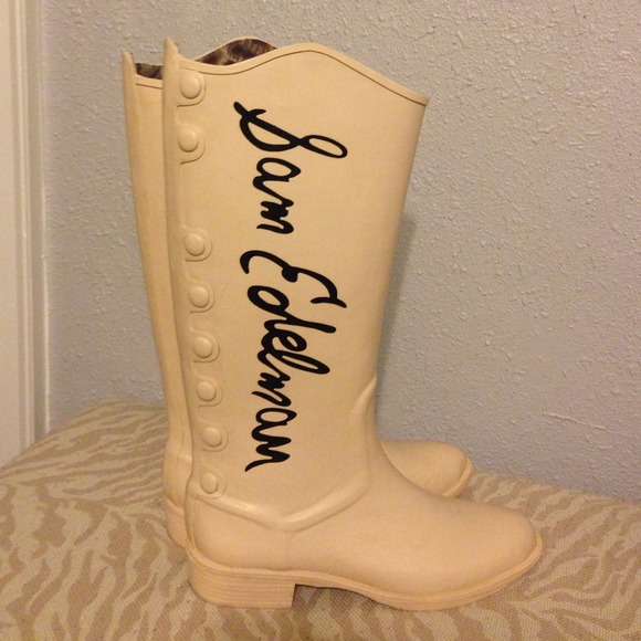 Sam Edelman Xenia Ivory Rubber Rainboots