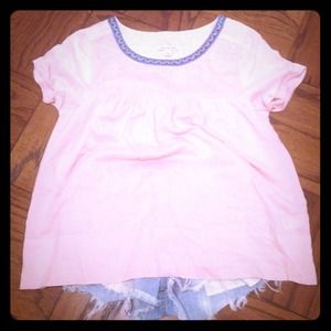 Short sleeve boho baby doll top