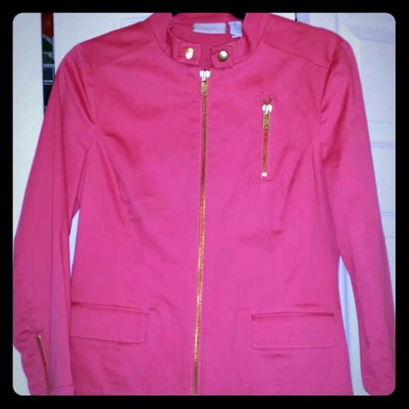 Pink Jacket/Blazer on a Gold zip