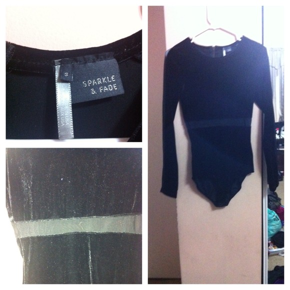Sparkle&Fade Velvet/Mesh bodysuit - Picture 1 of 1