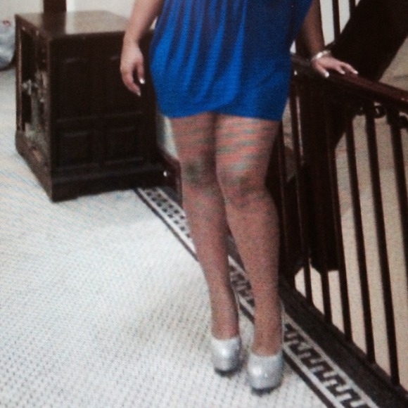 Sparkly sliver platform heels - Picture 3 of 4