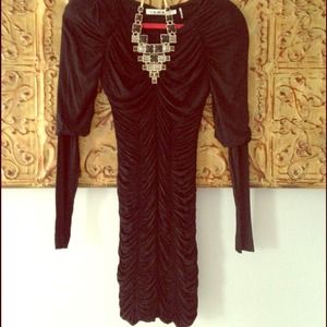 SOLD 🎉🎉L.A.M.B Ruched Black Dress
