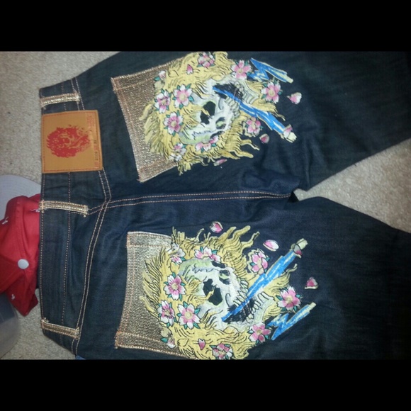 Ed Hardy Other - Mens dark straight leg jeans