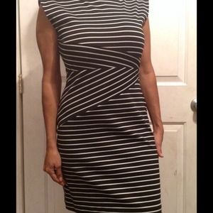 ~Bundle~ Black/white stripe dress and Brown Dress