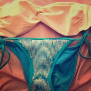 Blue bikini set 3 bottoms PINK