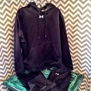 RESERVED 2 PC. Under armour black pants and hoodie