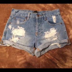 High Waisted Denim Shorts