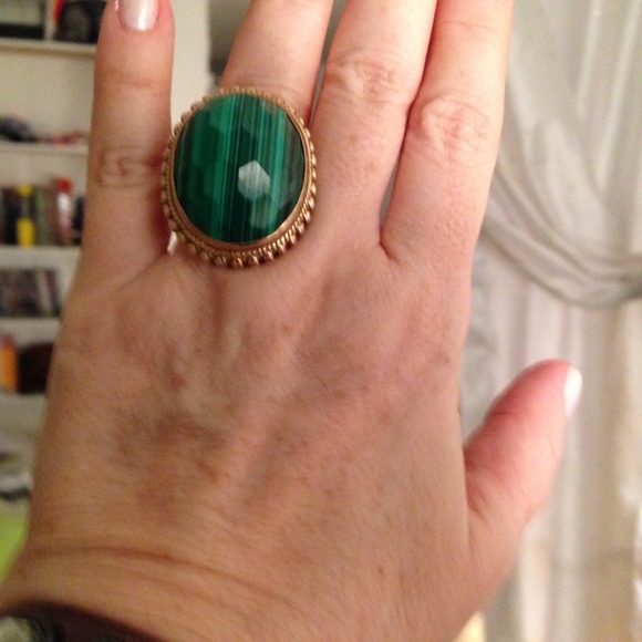 Steven Dweck huge malachite ring in bronze