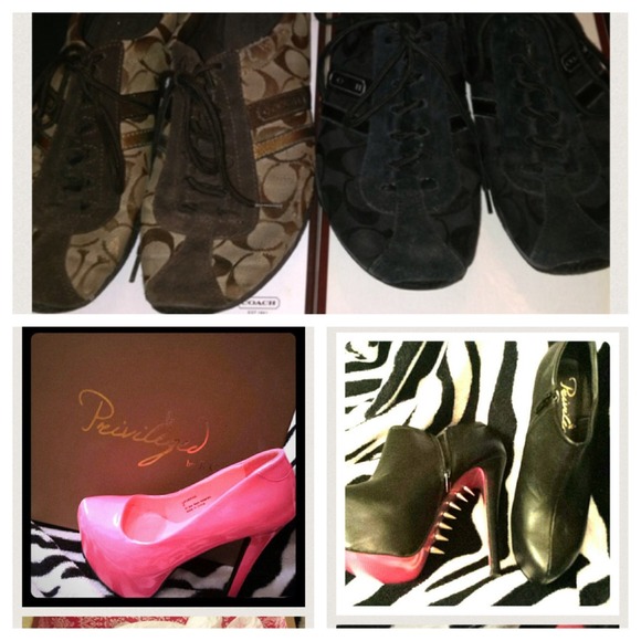 Bundle-coach shoes, pink heels, & black booties