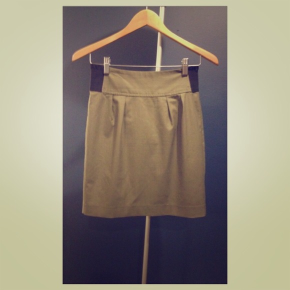 Express Khaki Green Pencil Skirt