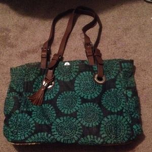 Adorable mint and brown purse