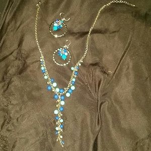 Two tone blue and silver set