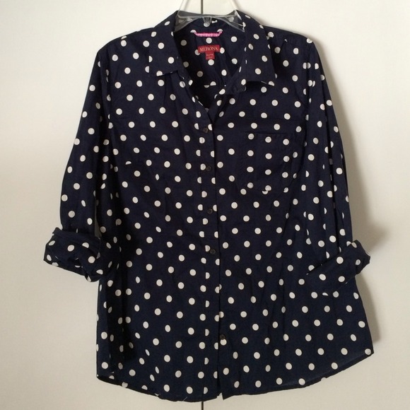NWOT polka dot button up