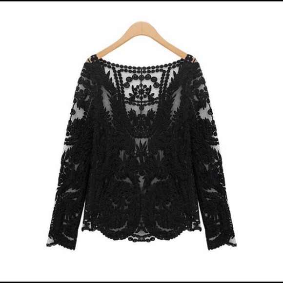 Hannah Beury Tops - Black Lace Top-Large