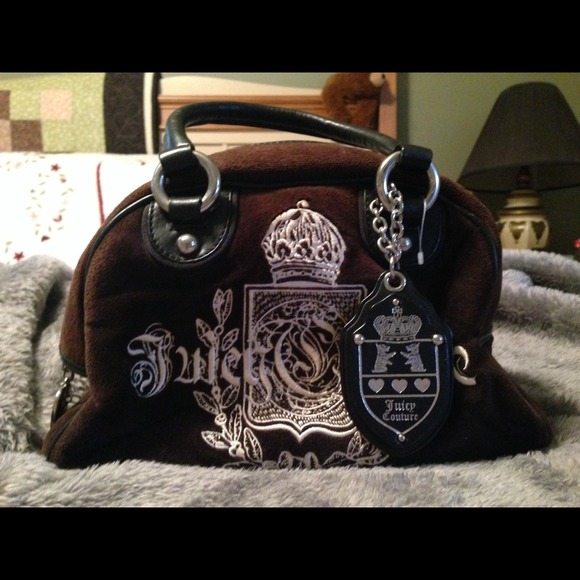 Brown suede juicy cotour bag