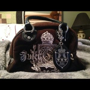 Brown suede juicy cotour bag