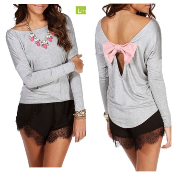 SOLD Long sleeve bow back top