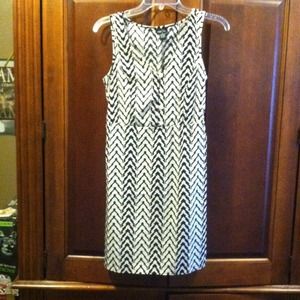 Beige and black chevron mini dress