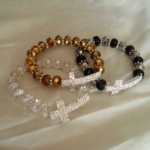 3 Cross bracelet crystal